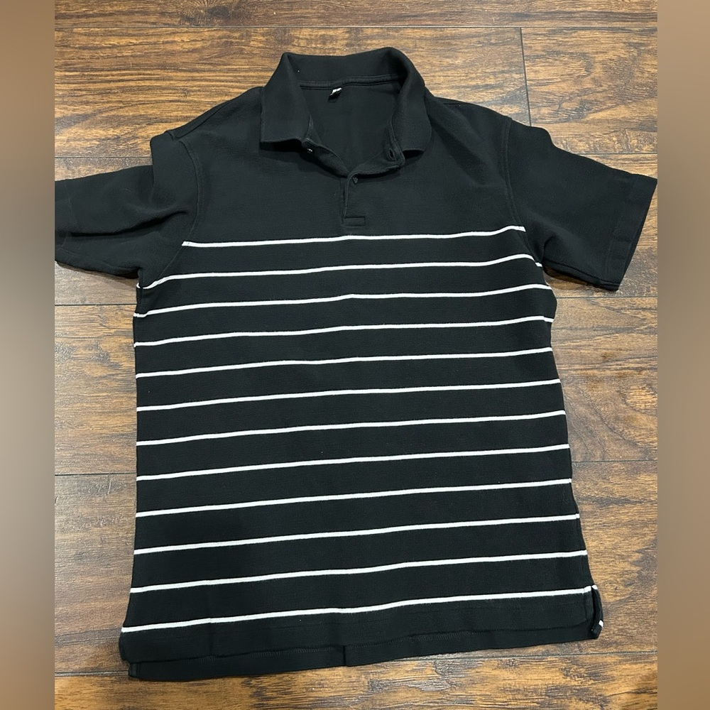 Men’s Uniqlo Black Striped Polo Shirt XL‎